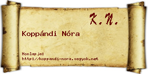Koppándi Nóra névjegykártya
