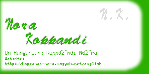 nora koppandi business card